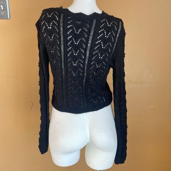 ZARA Black Knit Cardigan Top Jacket size S - Picture 8 of 14